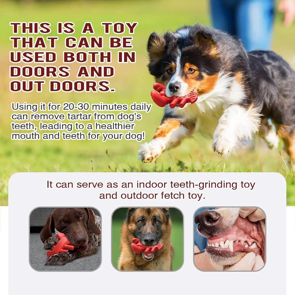 Red hard material dog chew toy for large breed dogs and aggressive chewers