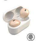 9mm invisible Bluetooth earbuds in skin, white or pink with touch controls