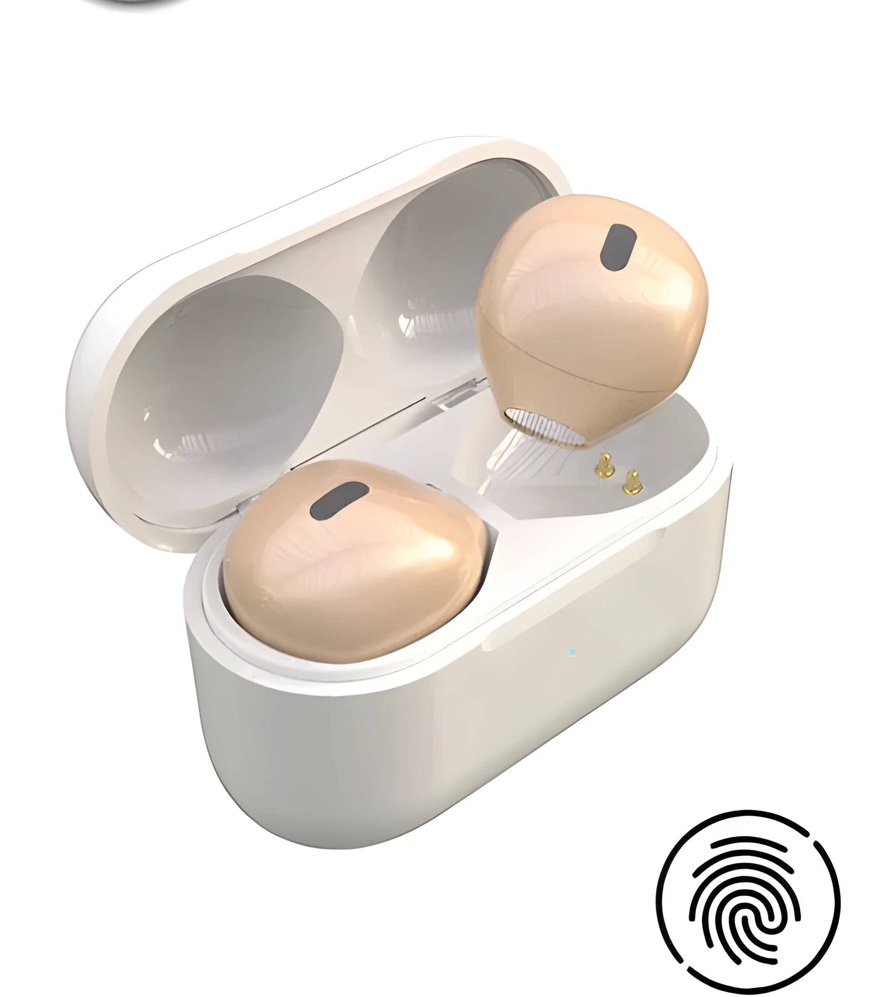 9mm invisible Bluetooth earbuds in skin, white or pink with touch controls