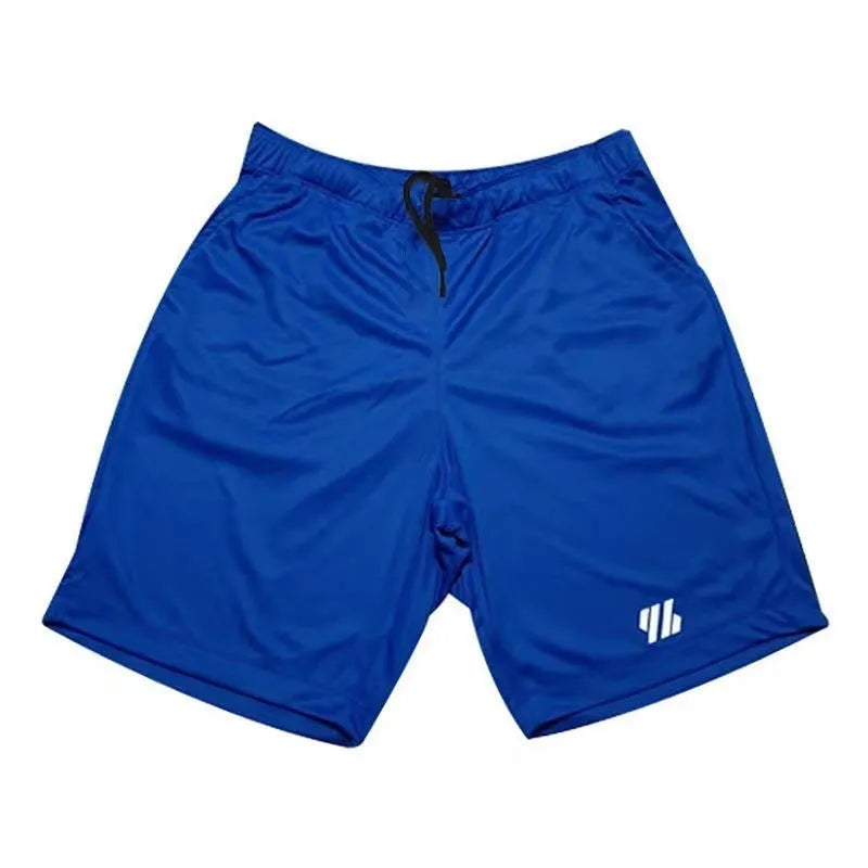 Metal silk fabric loose-fitting sports shorts in multiple colours on a size chart.