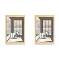 LED illuminated decorative picture on acrylic panel with scenic design and adjustable colour lighting