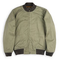 Men's cotton solid colour stand collar tank jacket in dark blue with long sleeves and round hem