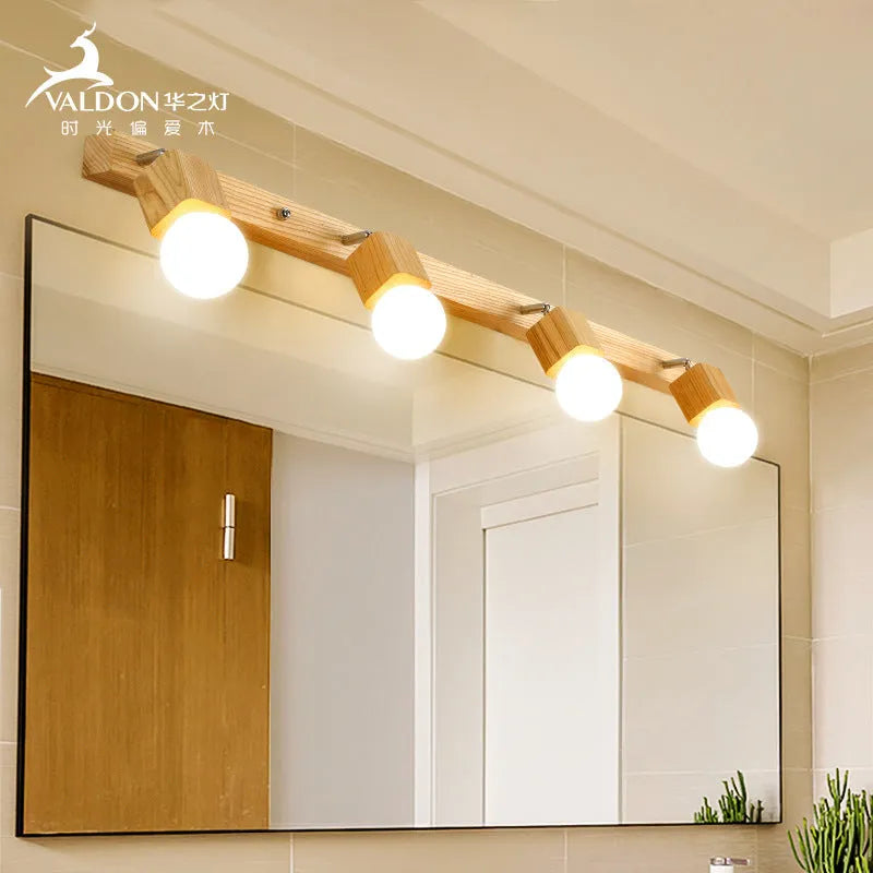 Single head creative LED wall lamp measuring 24cm for mirror and bedroom use.