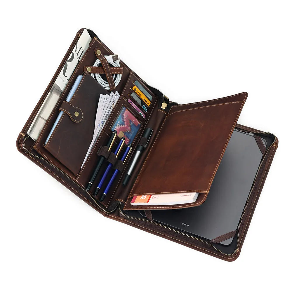 Genuine cowhide leather computer protective case for 13-15 inch laptops with sprayed finish and business style