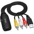 HDMI to AV converter cable with 110cm length and RCA composite video outputs