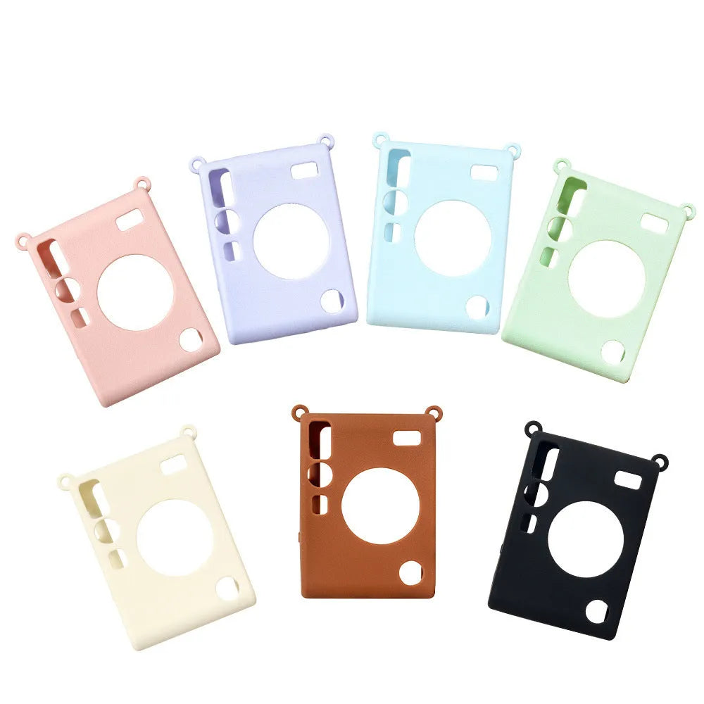 Wear-resistant silica gel pure colour protective cover for Polaroid mini EVO camera in beige
