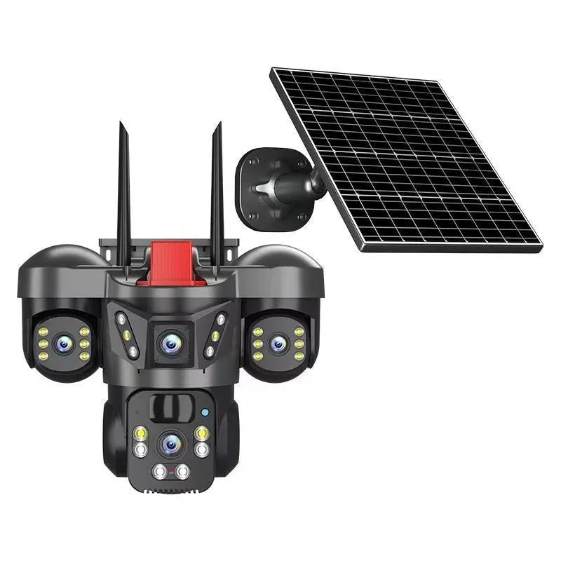 Solar-powered surveillance camera in ABS housing with full colour night vision and 1080P resolution