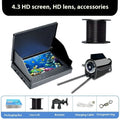Underwater HD fish finder camera system with screen, featuring a wide-angle lens, night vision lights, and temperature sensor.