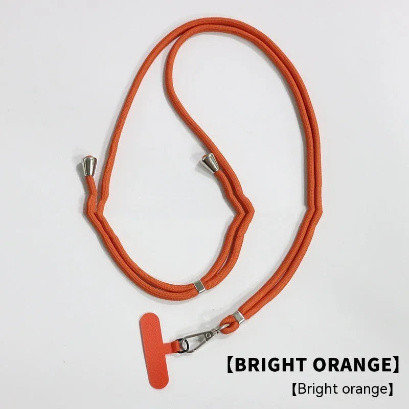 General drop-resistant phone lanyard in nylon with injection-moulded clip and gasket, 160cm length, 12g weight, available in multiple colours