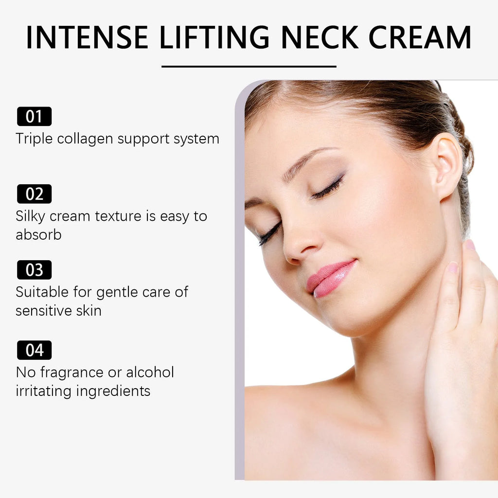 50g jar of lifting and tightening neck cream with collagen and hyaluronic acid.