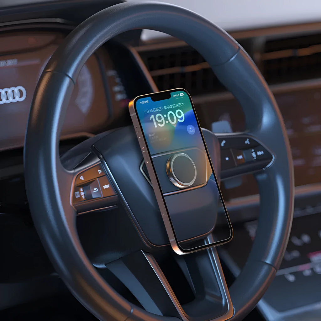 Obsidian black magnetic adsorption centripetal force mobile phone holder with alloy construction