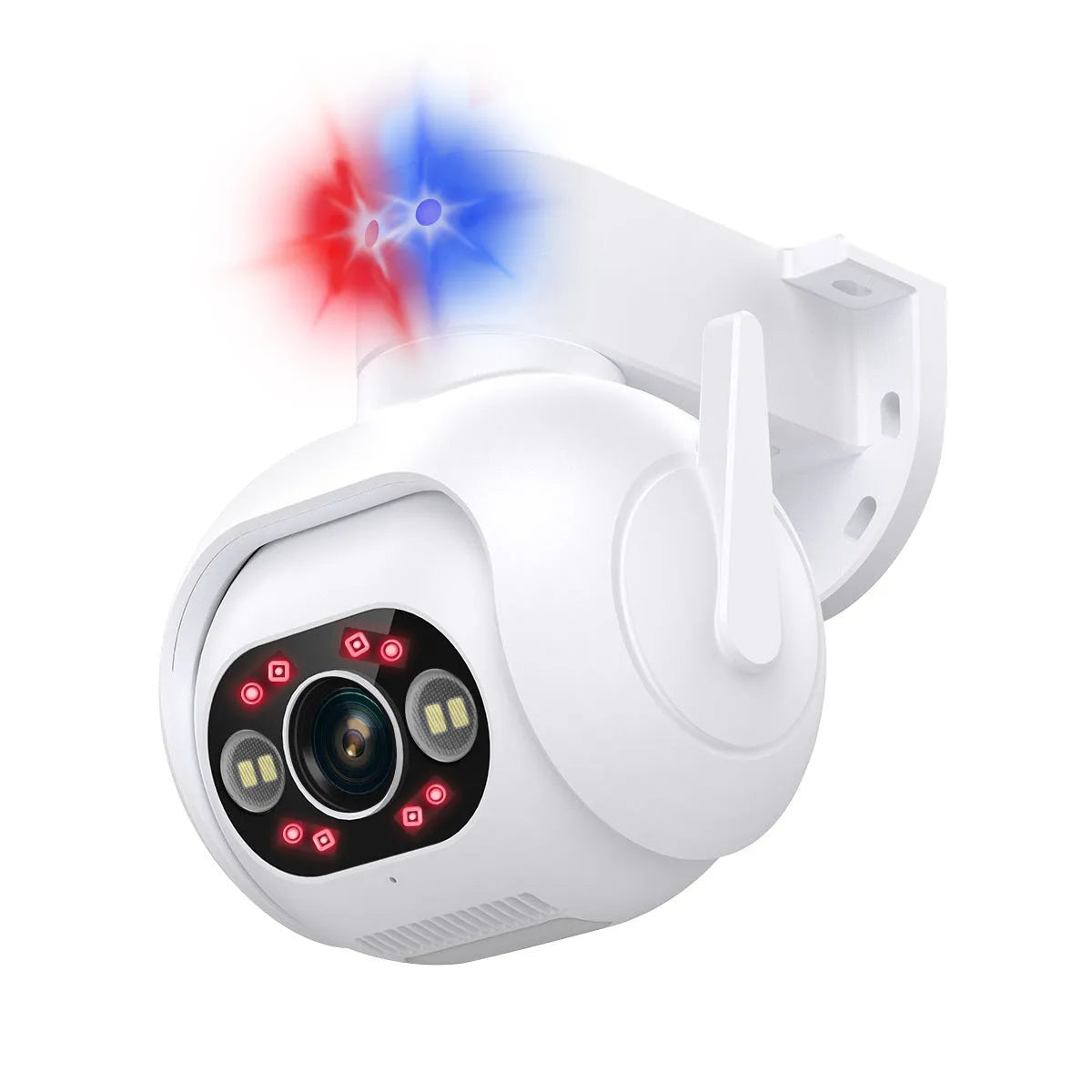 Outdoor 4MP IP66 security camera with wall mount bracket and colour night vision capability