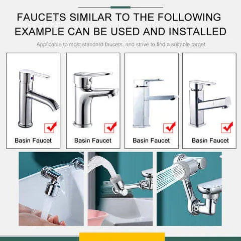 Copper swivel universal extension bubbler with 1080-degree rotation and dual mode water flow for kitchen sink