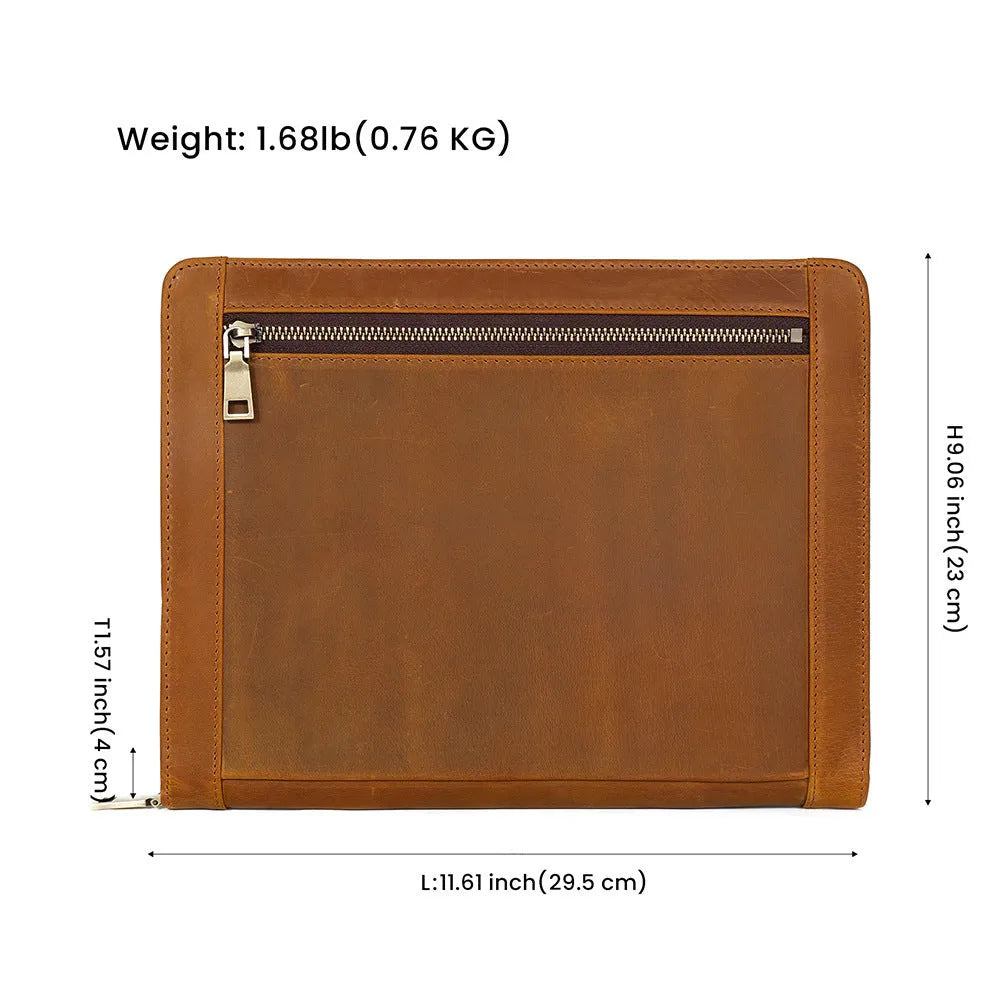 Genuine cowhide leather computer protective case for 13-15 inch laptops with sprayed finish and business style