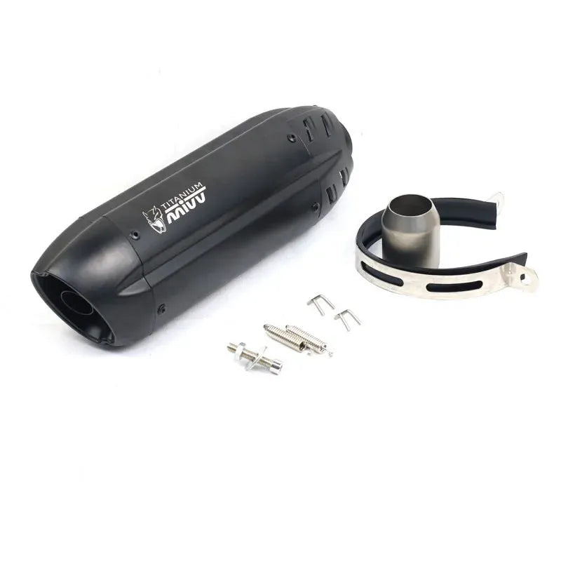 Stainless steel motorcycle exhaust pipe modification accessory with small hexagonal shape and 51mm interface