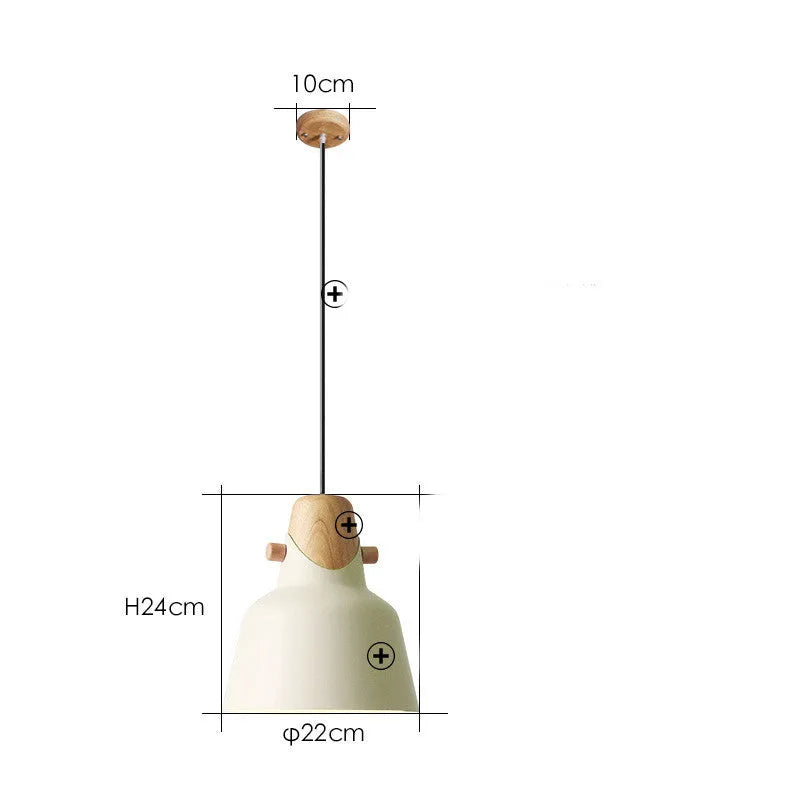 Intelligent pendant lamp with iron lampshade in pink, modern simple Northern Europe style