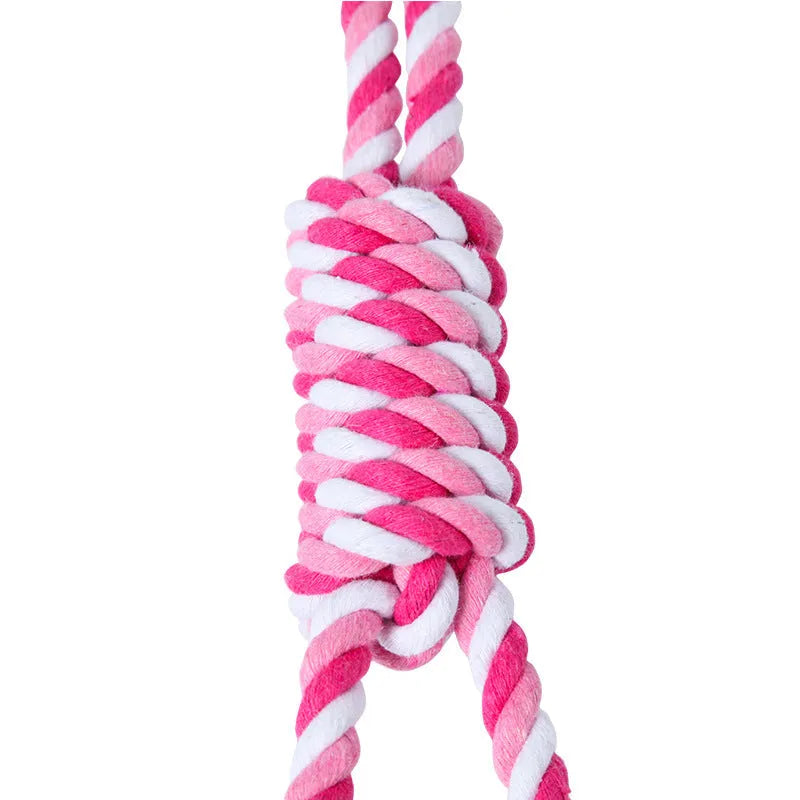 38cm cotton rope dog tug toy with vent holes in red and white colour option