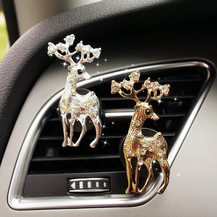 Alloy car fragrance clip for air vent in cartoon design options like crown and pumpkin car.
