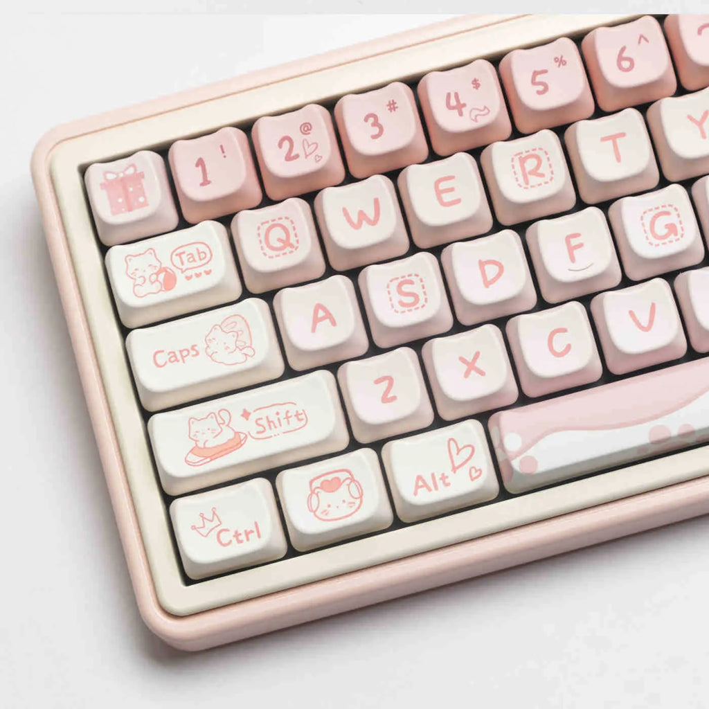 Full set of PBT sublimation keycaps for mechanical keyboard with over 98 keys
