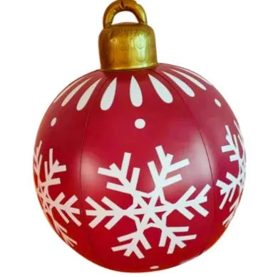 60cm diameter PVC inflatable Christmas ball decoration in various colour patterns