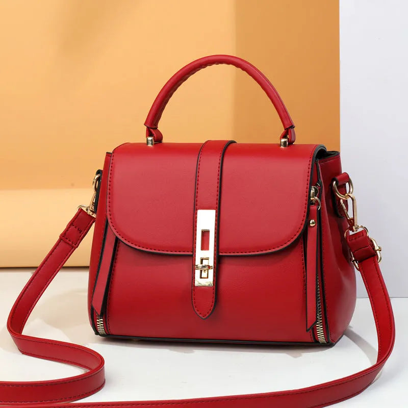 Soft PU leather women's shoulder bag in square vertical design with single strap