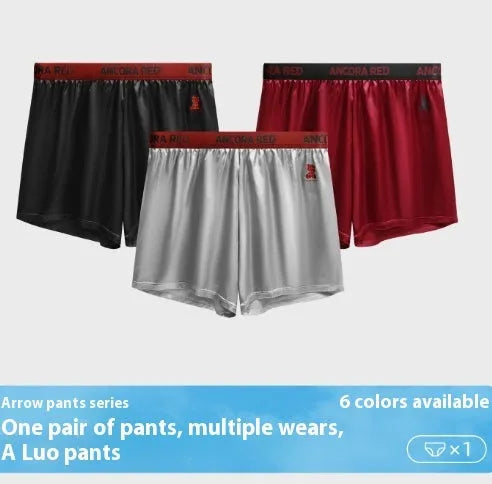 Men's solid colour polyester boxer briefs on a mid waist, shown in multiple colour options.