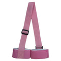 Adjustable black skiing bandage shoulder strap with hook and loop fastening for sled carrying.