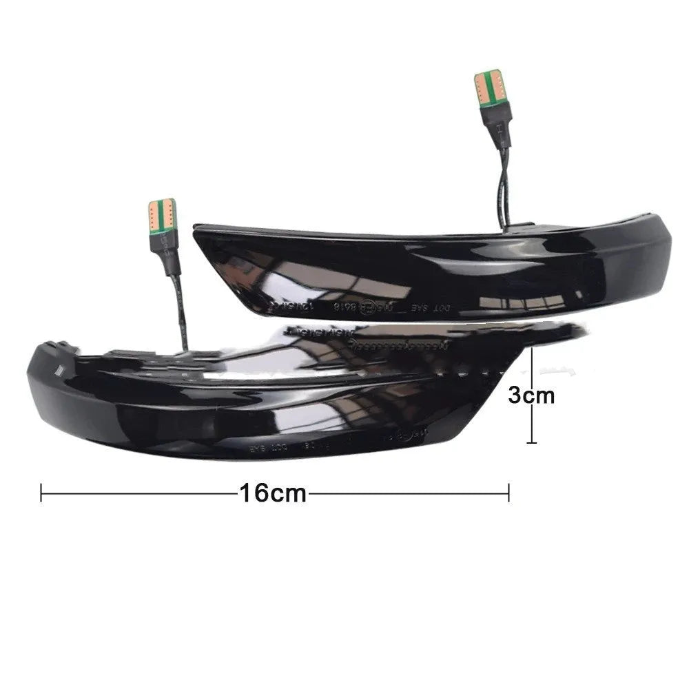 Ford Focus Mondeo rearview mirror waterfall lights with yellow and blue LED illumination in ABS plastic housing