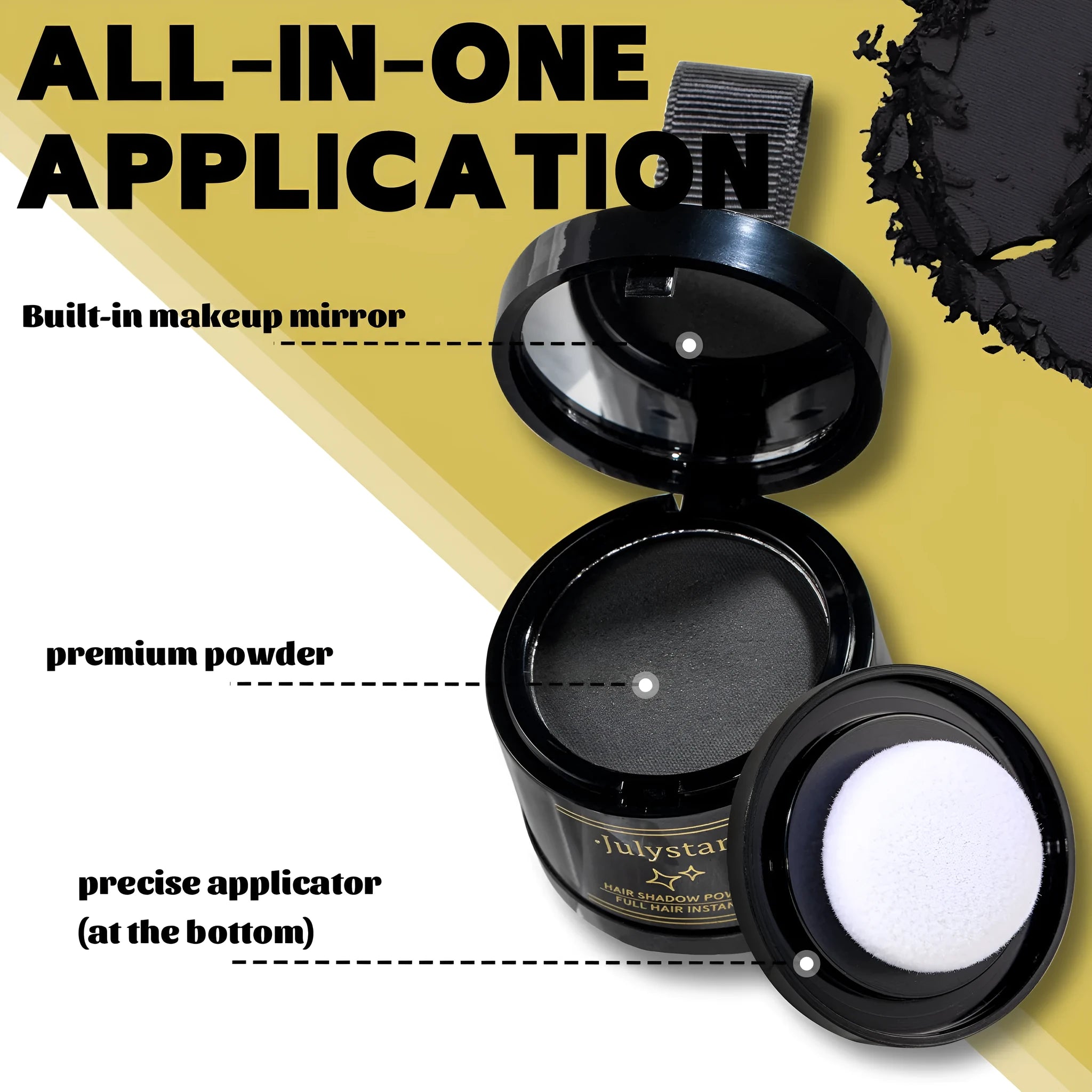 Compact hairline powder 4g for nose shadow contour in four colour options on neutral background