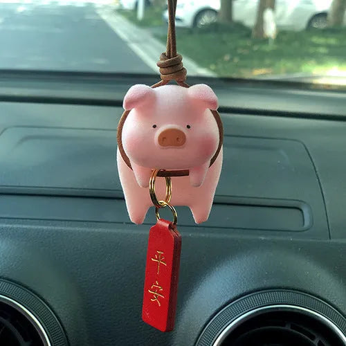 Cartoon pig resin car dashboard ornament decorative accessory