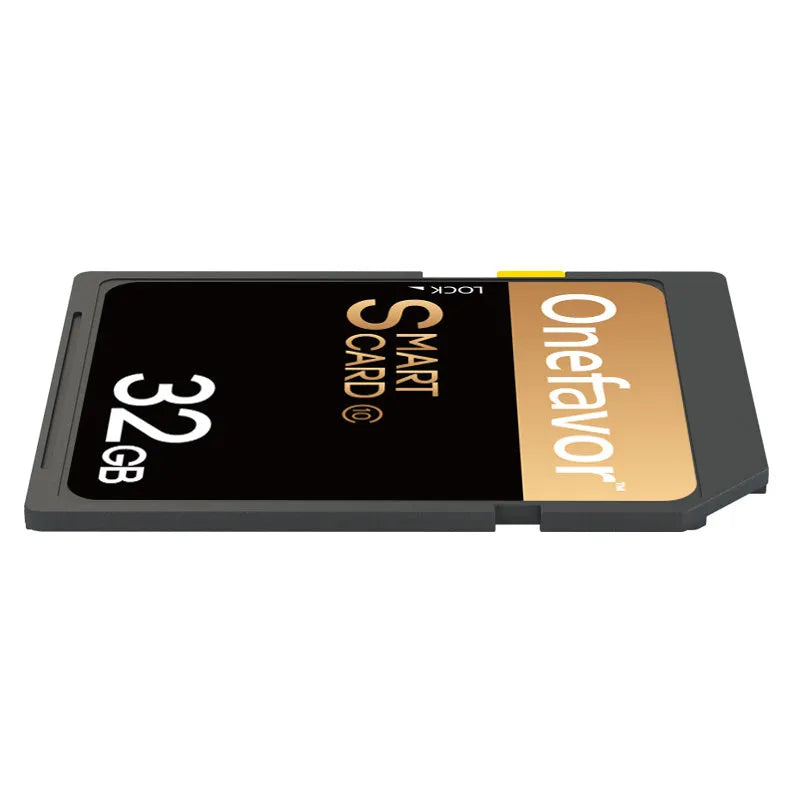 SD to PCMCIA adapter card with stainless steel case for Mercedes-Benz vehicles, includes 32GB SD card.