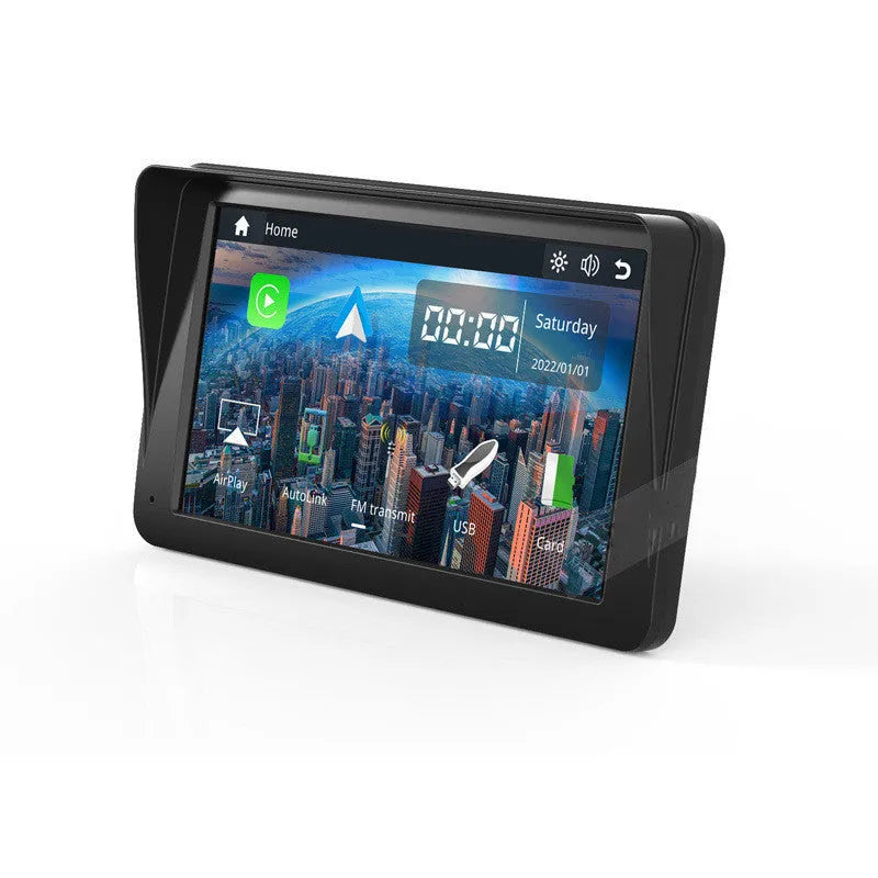 7 inch portable car smart display with retractable bracket showing CarPlay interface on IPS screen