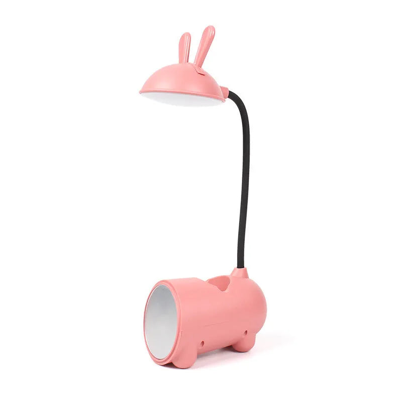 Cartoon USB desktop table lamp with pen container in green colour showing dimensions