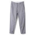 Men's cotton twill slim straight casual pants in black, high waist, zipper fly, solid colour