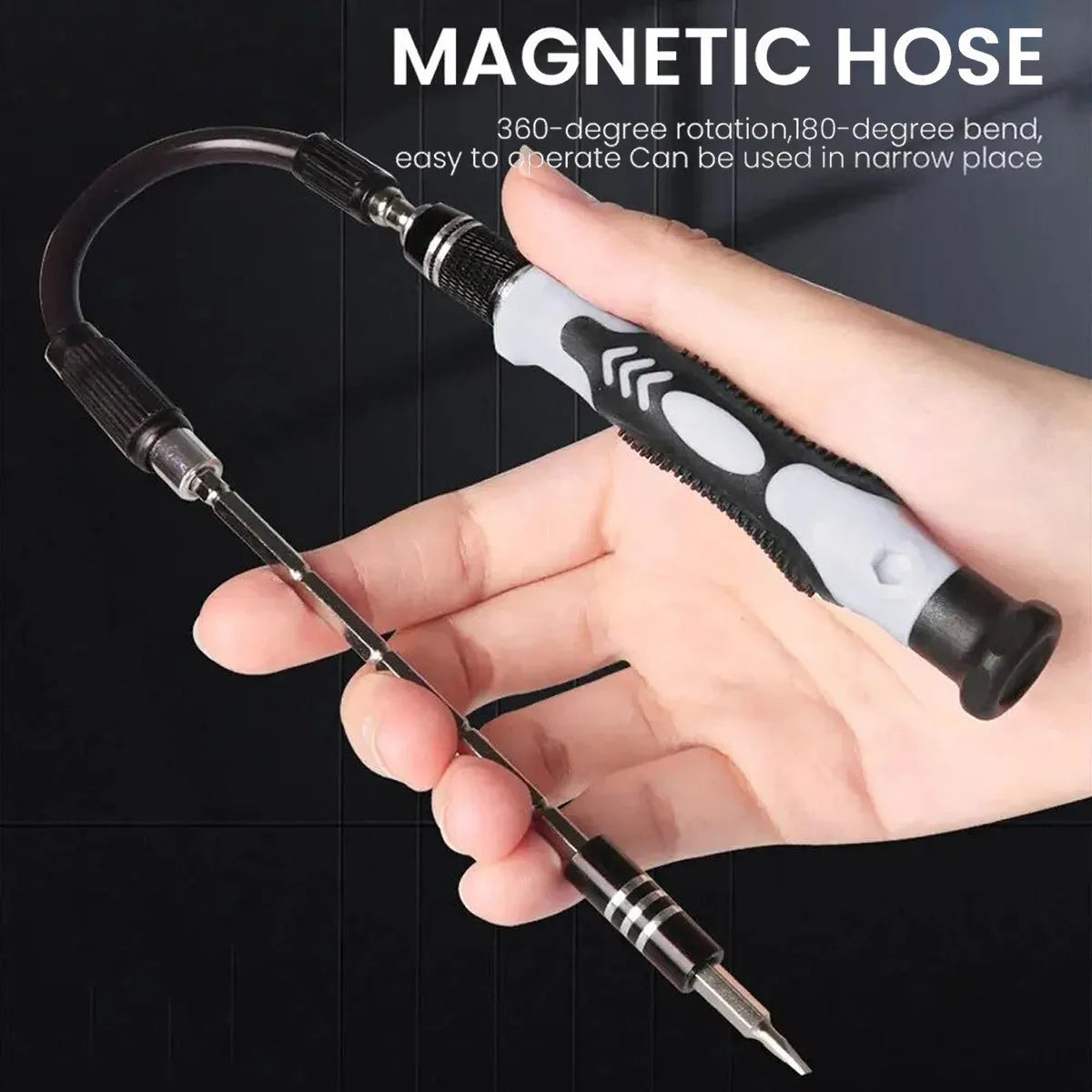 115-in-1 precision screwdriver set with 91 metal bits, magnetic tips, extension bar, and ergonomic handle in a sturdy case