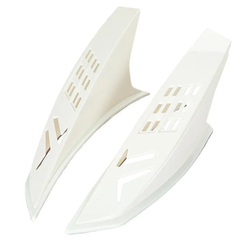 Pair of colourful decorative horns for customising a children's full-face motorcycle or ski helmet.