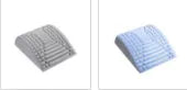 Blue EVA foam back stretcher pillow for lumbar and neck support on a flat surface.