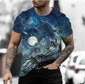 Retro 3D animal print men's short-sleeved t-shirt in polyester bird eye cloth fabric