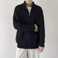 Men's knitwear coat autumn cardigan rabbit hair blend thickened loose fit black white green sizes M 2XL