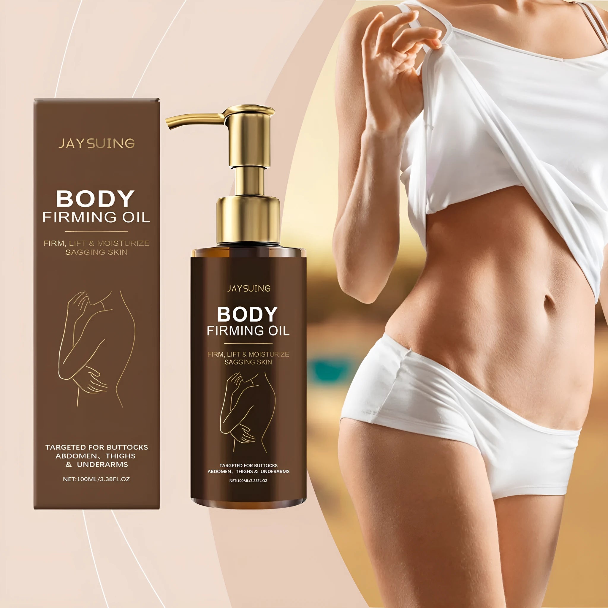 100ml bottle of nourishing and firming body oil for dry skin treatment