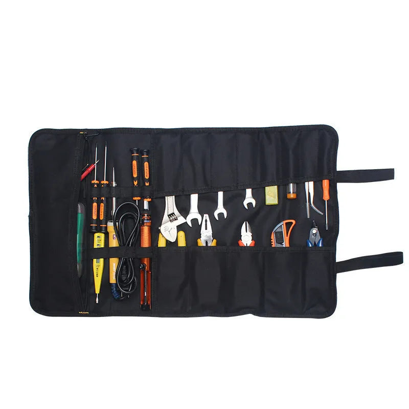 Thickened electrician storage bag in Oxford cloth with foldable design and three-dimensional construction