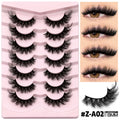 Box of artificial fibre false eyelashes with adhesive glue in thick natural long style