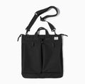 Military green canvas crossbody messenger bag with shoulder strap showing vertical square shape and zipper closure