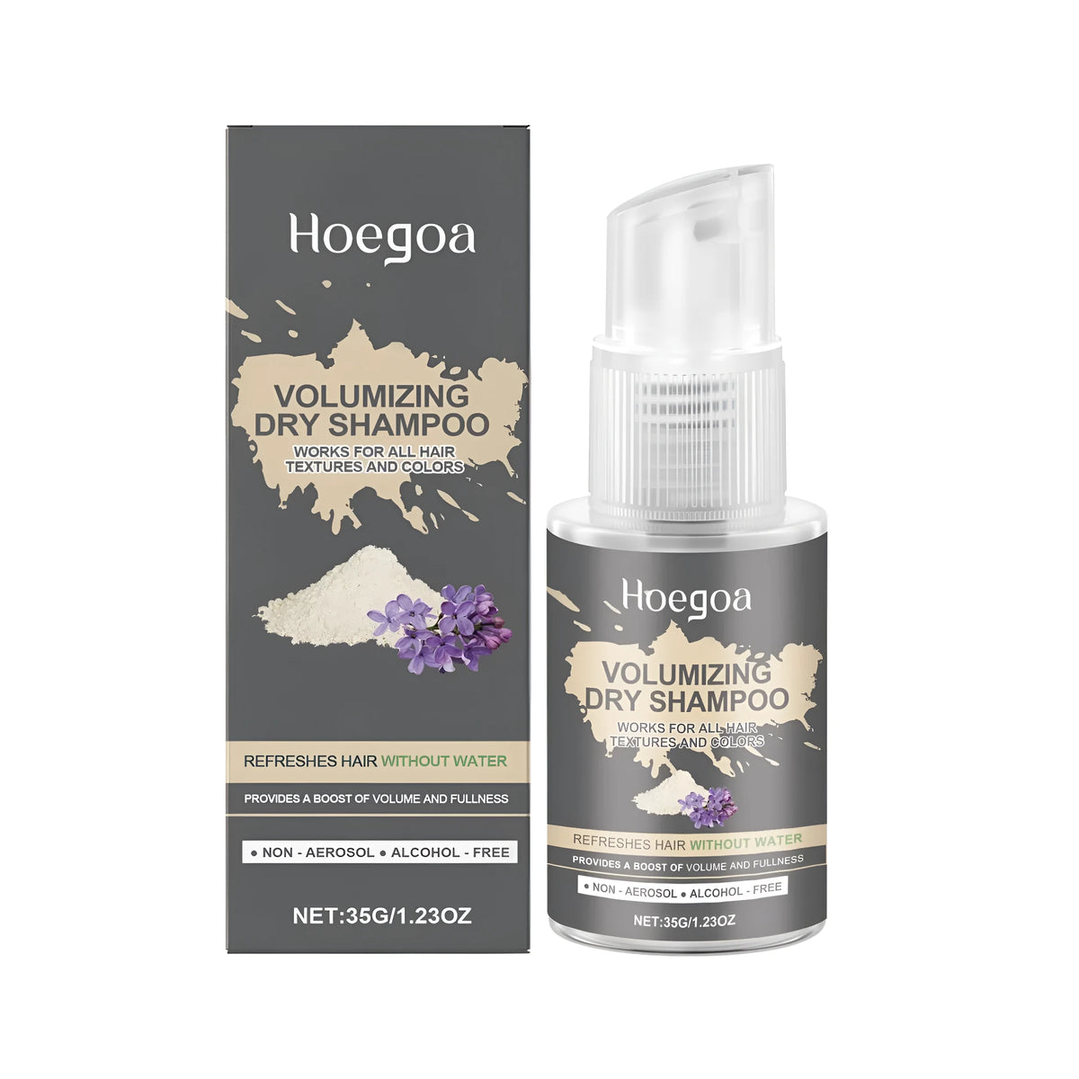 35g volumizing dry shampoo spray can with starch, silica and lavender rosemary mint extracts