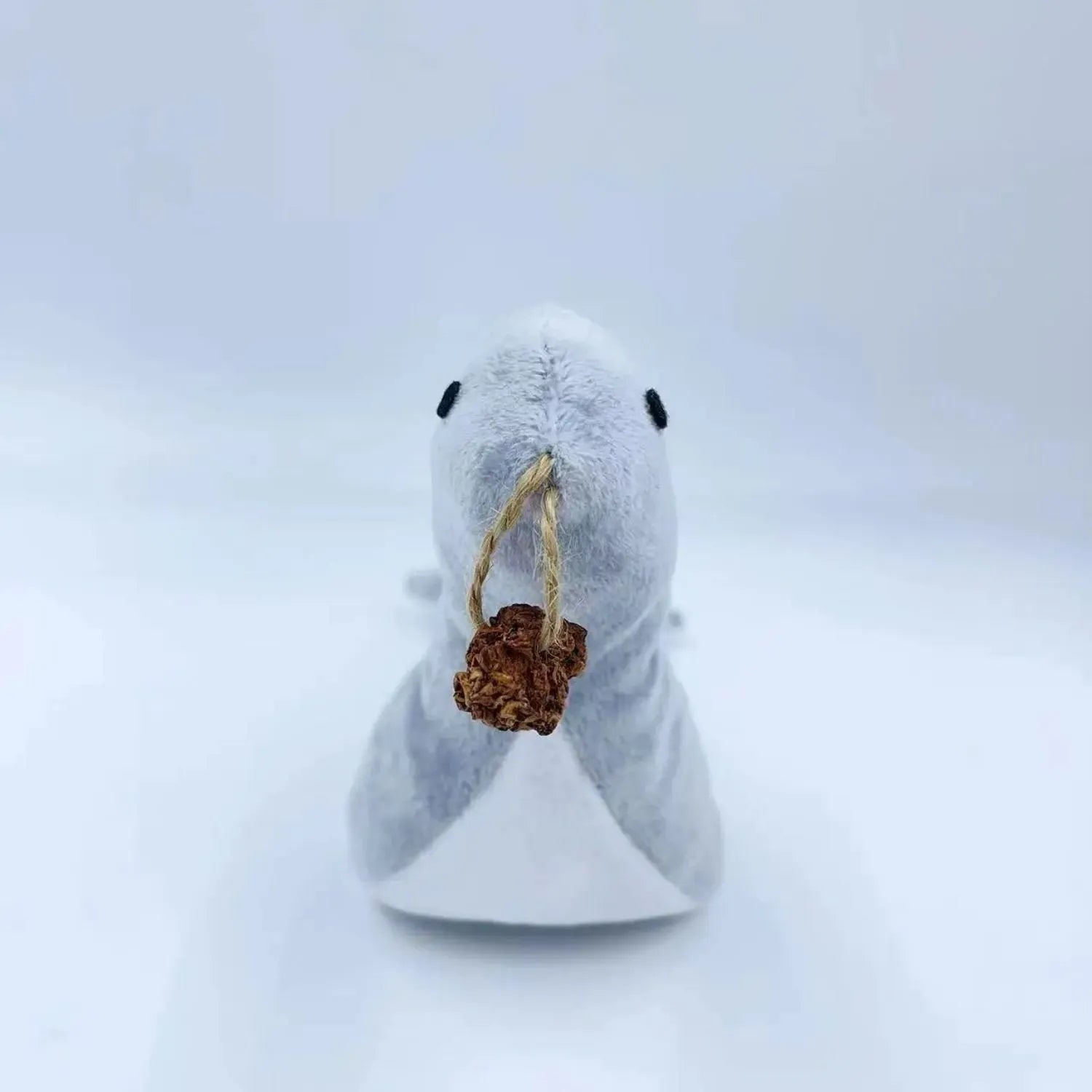 Blue sea lion plush cat toy with bell sound catnip scent and gall fruit texture for teeth grinding