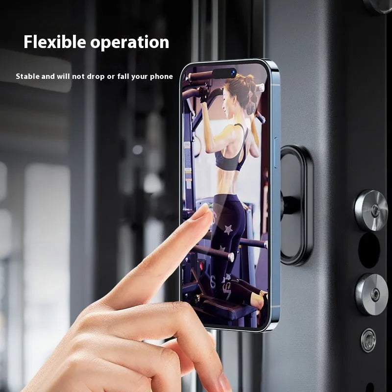 Double-sided magnetic outdoor photography bracket with plastic construction and universal mount