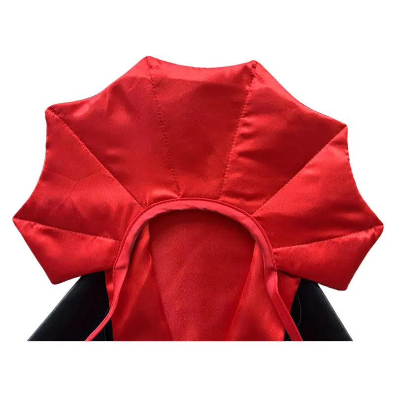 Halloween bat cloak and hat set for pets in red or purple polyester