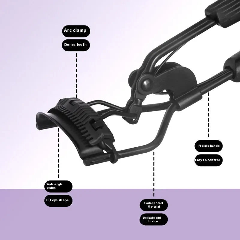 A4 with comb eyelash curler in black ribbon comb colour made from carbon steel and ABS