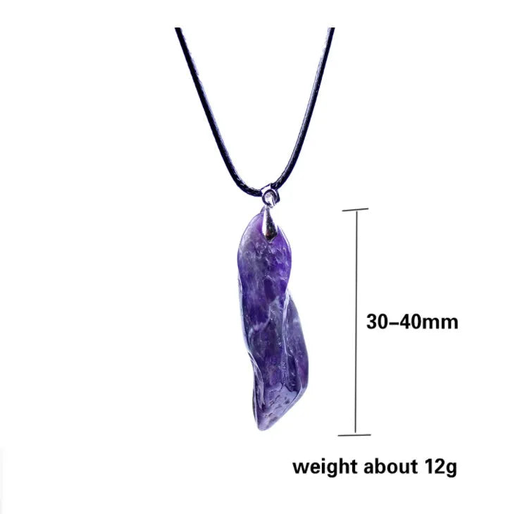 Natural amethyst dog teeth pendant with purple colour, 20-30mm length, modern simplicity style