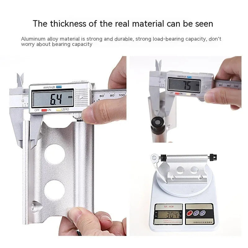 Silver metal bicycle front fork quick release fixing clamp for SUV modification and storage